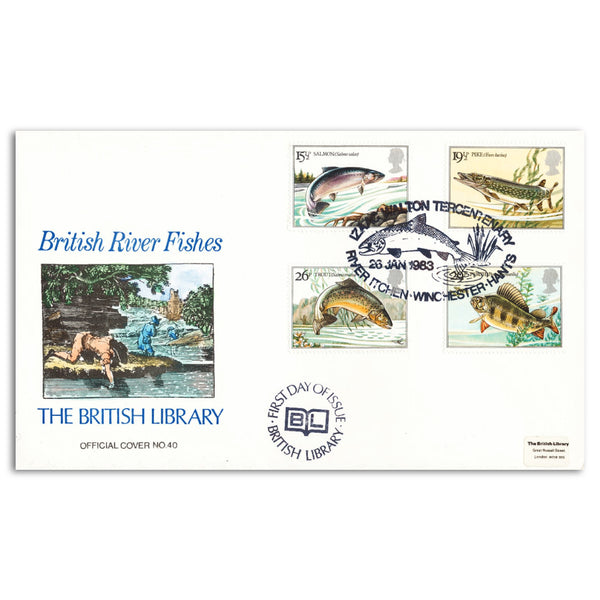 1983 British River Fishes British Library Cover - Hand-coloured
