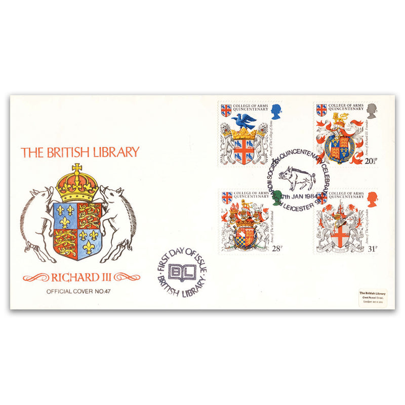 1984 Heraldry British Library Cover - Leicester Special