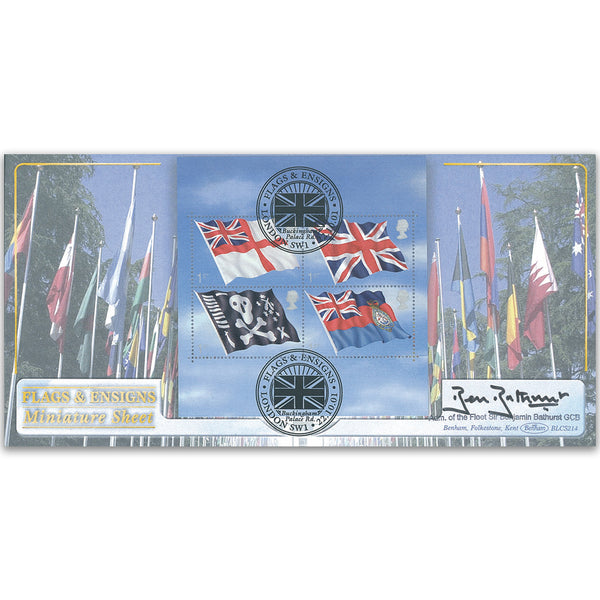 2001 Flags and Ensigns M/S BLCS - Signed by Sir Benjamin Bathurst GCB