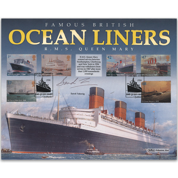 2004 Ocean Liners Stamps BLCS 5000 - Signed by Sandi Toksvig
