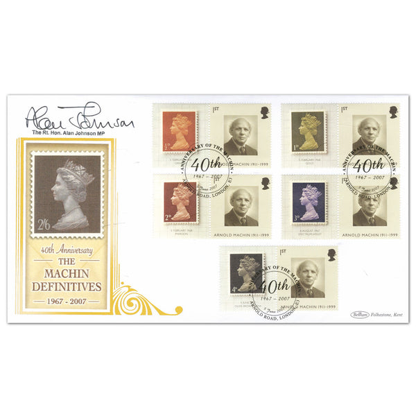 2007 Machin Definitives 40th Generic Smilers BLCS 5000 Cover 1 - Signed by Rt. Hon. Alan Johnson MP