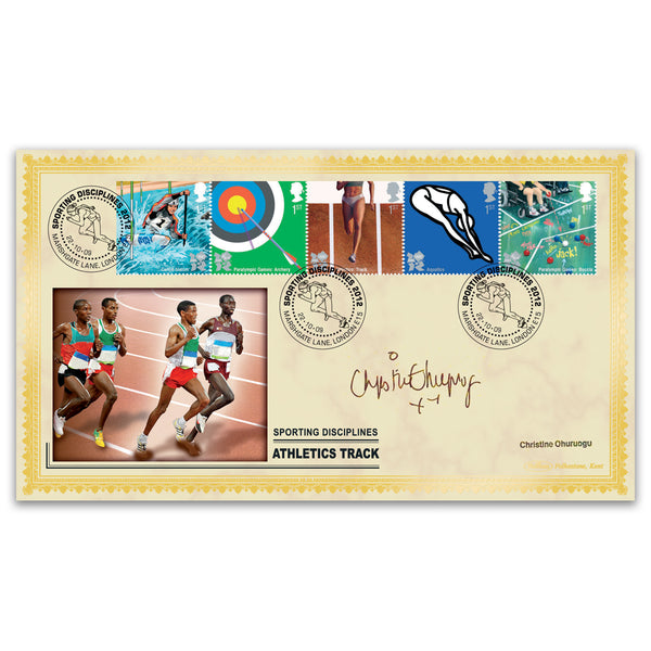 2009 Olympic & Para Games 2012 Sporting Disciplines BLCS 5000 Cover 1 Signed Christine Ohuruogu