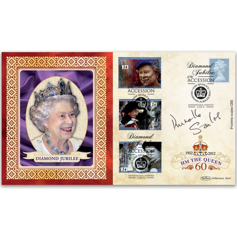 2012 Queen's Diamond Jubilee 1st From Booklet BLCS 5000 - Signed Prunella Scales CBE