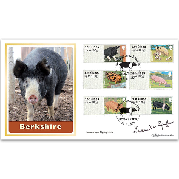 2010 Post & Go Brit Farm Animals No. 2 Pigs BLCS 2500 - Signed Joanna Van Gyseghem