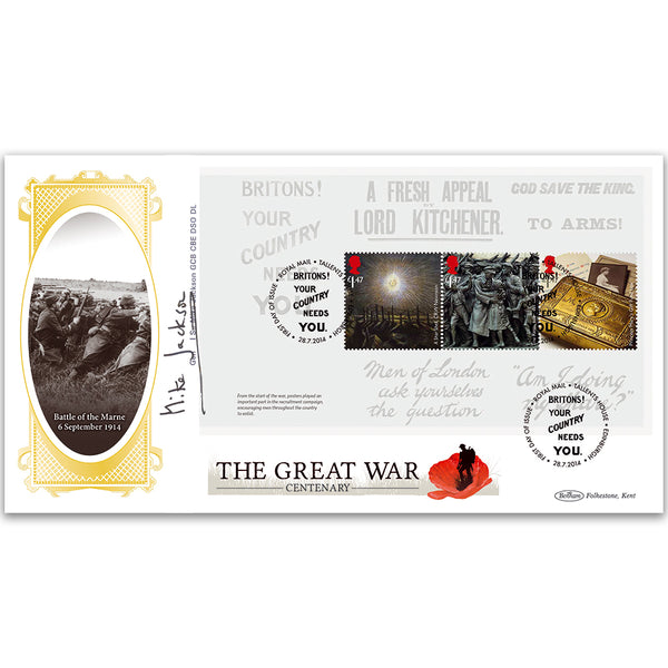 2014 The Great War PSB BLCS Cover 2 - 3 x 1.47 Pane - Signed by General Sir Mike Jackson