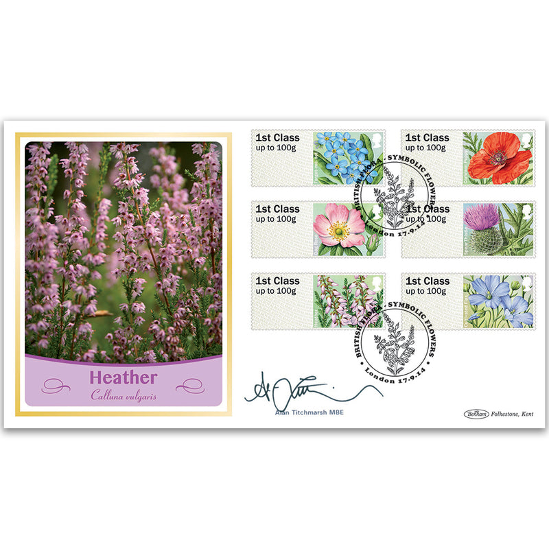 2014 Post & Go British Flora-Symbolic Flowers BLCS 5000 - Signed Alan Titchmarsh MBE