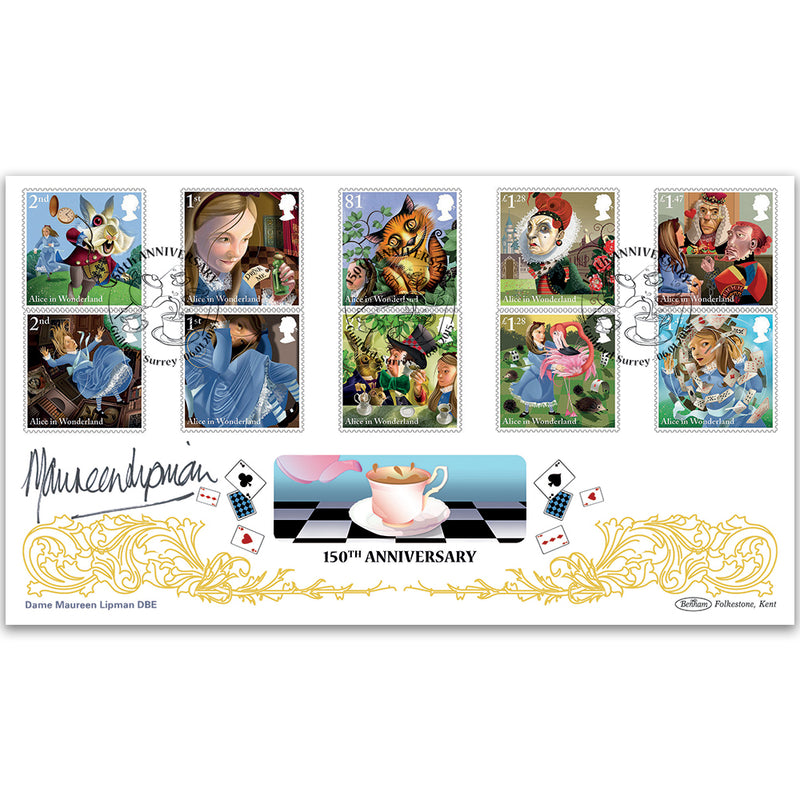 2015 Alice in Wonderland Stamps BLCS500 Signed Dame Maureen Lipman CBE