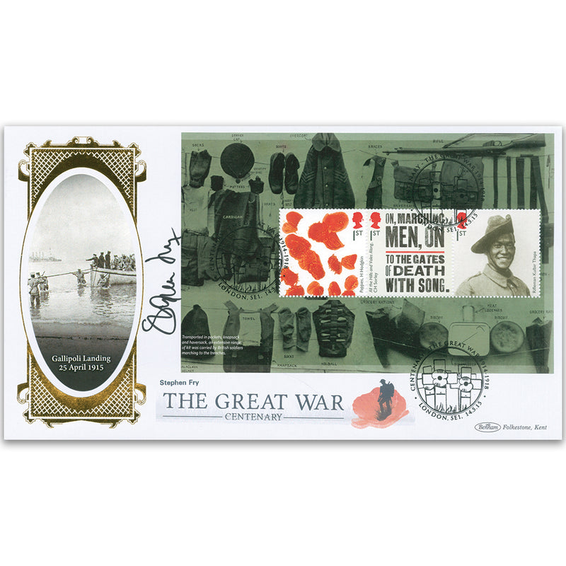 2015 WWI PSB BLCS - Cover 2 P2 (3 x 1st) - Signed by Stephen Fry