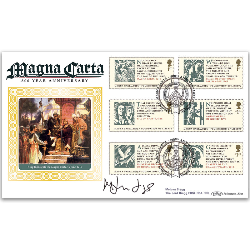 2015 Magna Carta 800th Anniversary BLCS 5000 - Signed by Melvyn Bragg, The Lord Bragg