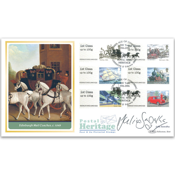 2016 P & G Royal Mail Heritage BLCS2500 - Signed Julia Sawalha