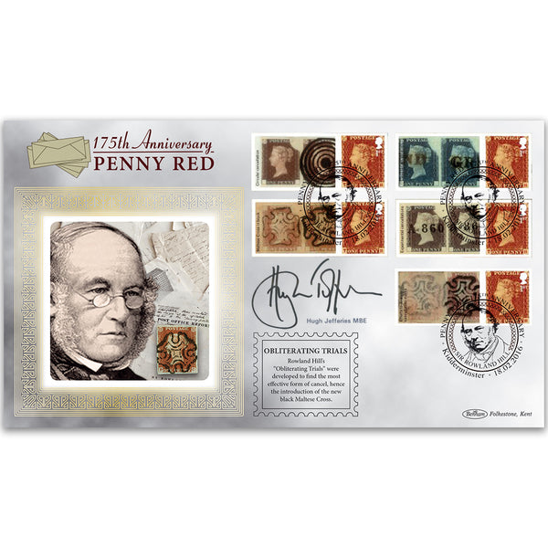 2016 175th Anniversary Penny Red Generic Sheet BLCS Cover 2 - Signed Hugh Jefferies MBE