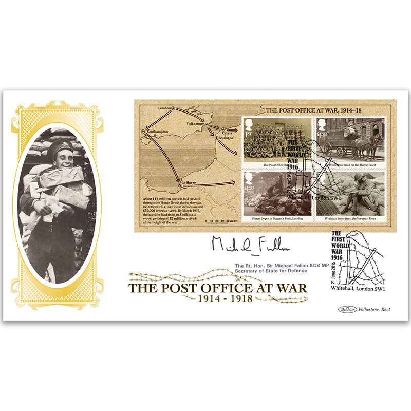 2016 WW1 M/S BLCS 2500 - Signed by Rt. Hon Sir Michael Fallon KCB MP