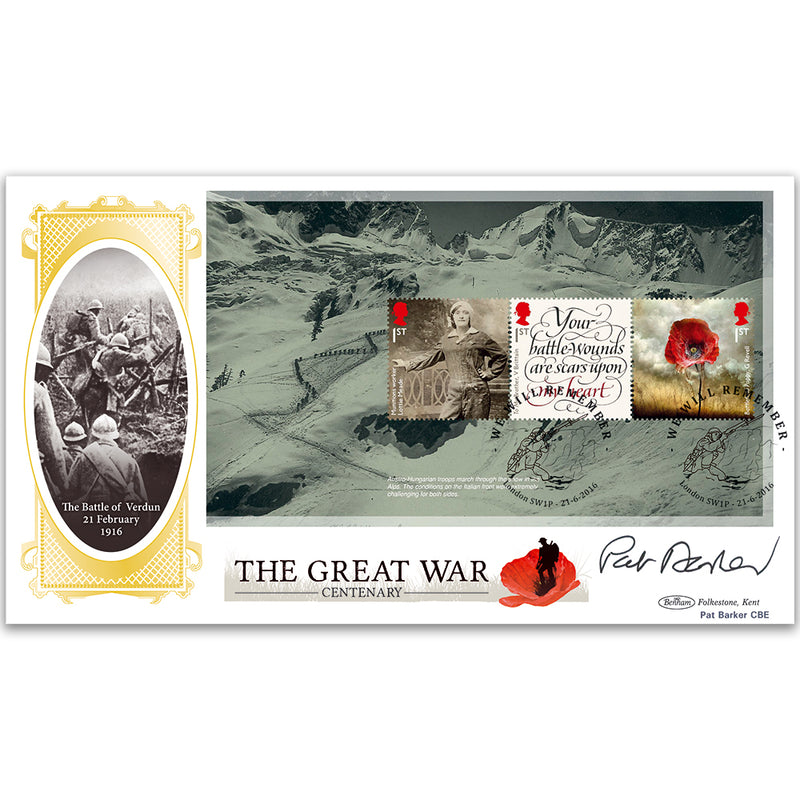 2016 WW1 PSB BLCS Cover 1 - (P1) 1st x 3 Pane Signed Pat Barker CBE