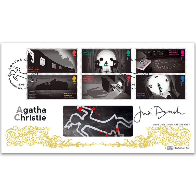 2016 Agatha Christie Stamps BLCS 5000 - Signed Dame Judi Dench