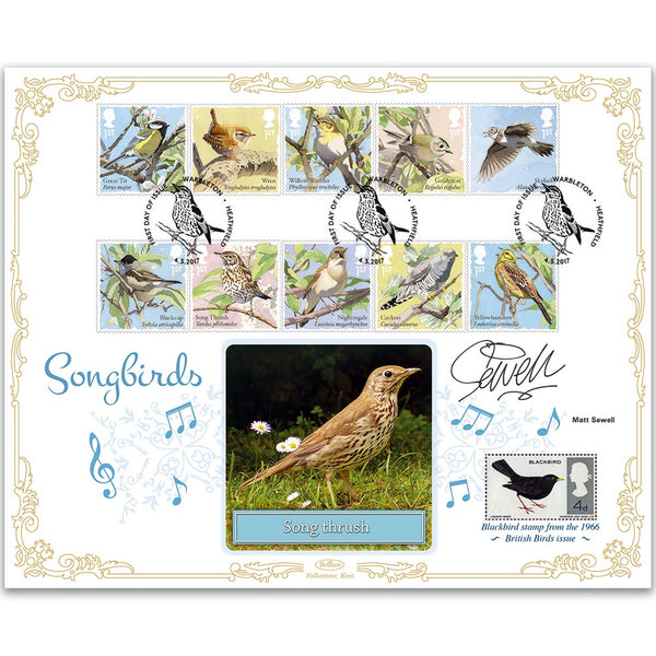 2017 Songbirds Stamps BLCS 2500 - Signed by Matt Sewell