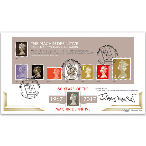 2017 Machin M/S - Golden Anniversary Celebration BLCS 5000 - Signed Lord Jeffery Archer