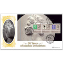 2017 Machin 50th Anniversary PSB BLCS Cover 2 - (P2) 1st x 3 (6d Green) Pane