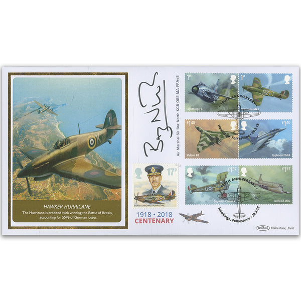 2018 RAF 100th Anniversary Stamps BLCS 5000 Signed Air Marshal Sir Baz North