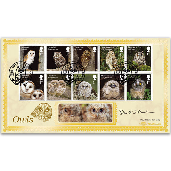 2018 Owls Stamps BLCS 2500 - Signed by David Ramsden MBE