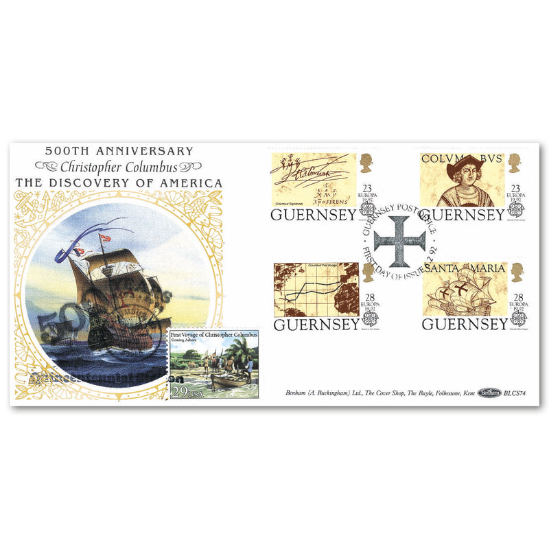 1992 Guernsey Europa: Columbus Discovery of America 500th - Doubled USA