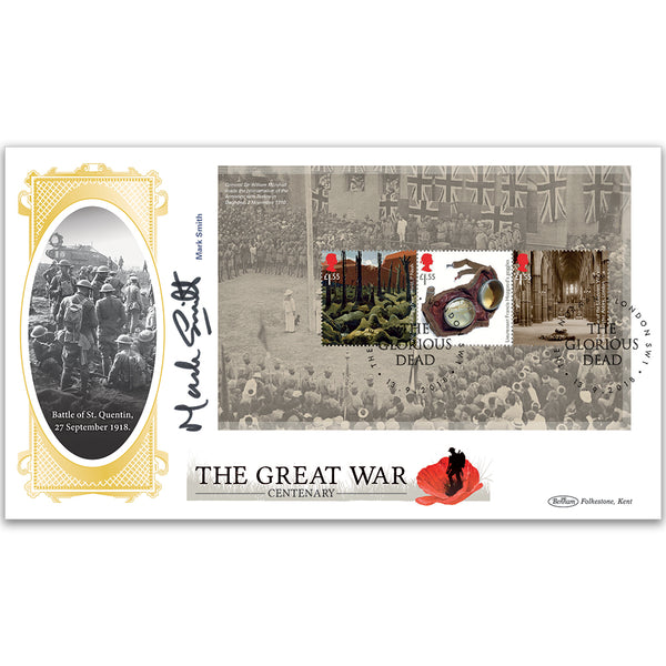 2018 WWI PSB BLCS Cover 2 - (P3) 3 x £1.55 pane Signed Mark Smith