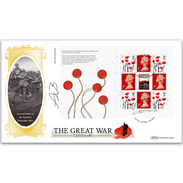 2018 WWI PSB BLCS Cover 4 - (P4) Poppy Defin Pane - Signed Asa Butterfield