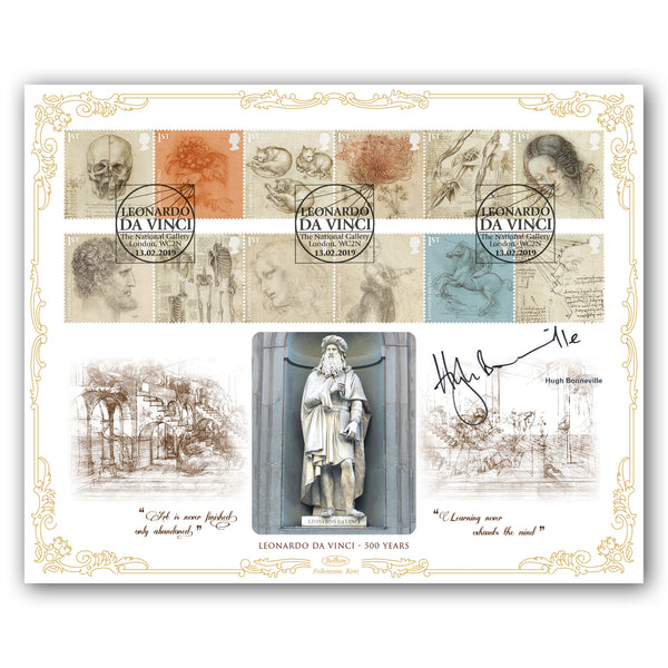 2019 Leonardo da Vinci Stamps BLCS 2500 Signed Hugh Bonneville