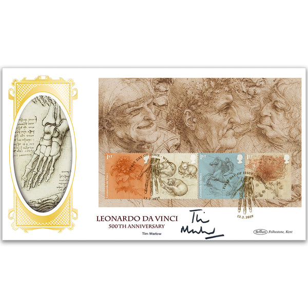 2019 Leonardo da Vinci PSB BLCS Cover 2 - Pane 1 (4 x 1st Class Wildlife) - Signed Tim Marlow