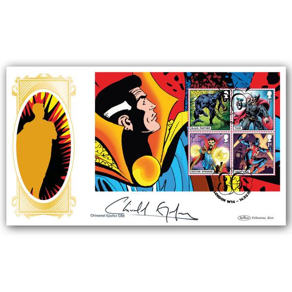 2019 Marvel PSB BLCS Cover 1 (P1) 1st x 4 (Panther) Signed Chiwetel Ejiofor CBE