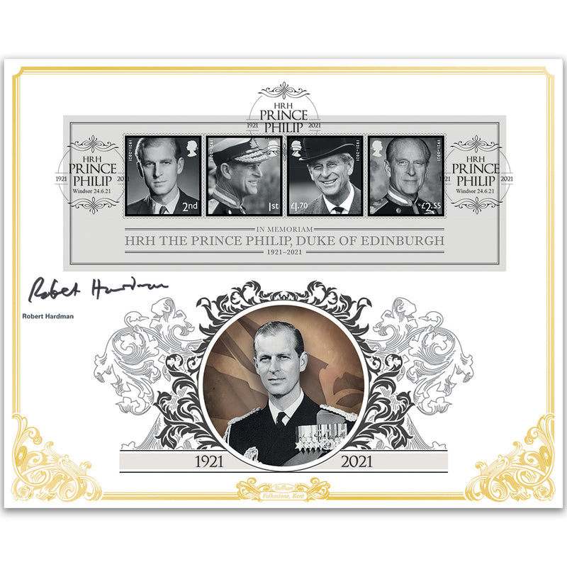 2021 HRH The Prince Philip, Duke of Edinburgh M/S BLCS 5000 Signed Robert Hardman