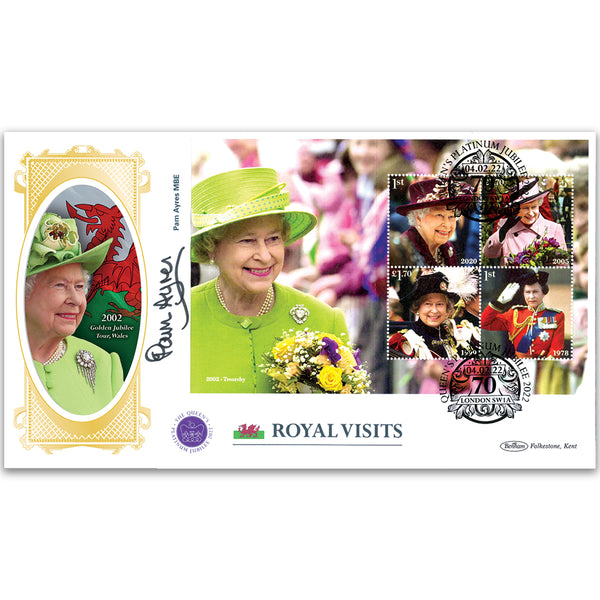 2022 HM The Queen's Platinum Jubilee PSB BLCS Cover 3 - (P4) Treorchy - Signed Pam Ayres MBE