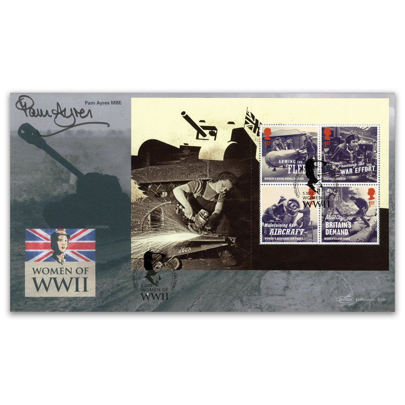2022 Women of WWII PSB BLCS Cover 2 - (P1) 4 x 1st Pane - Signed Pam Ayres MBE