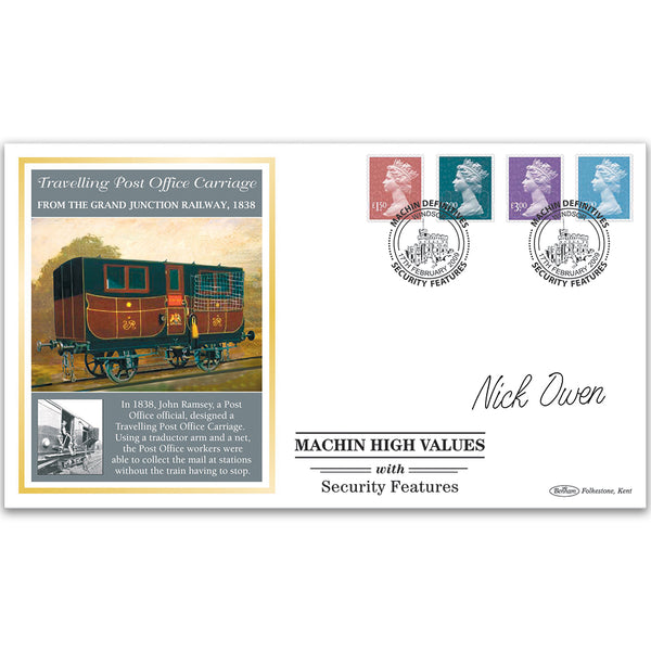 2009 Machin Definitives with Security Features High Value BLCSSP Cover - Signed Nick Owen