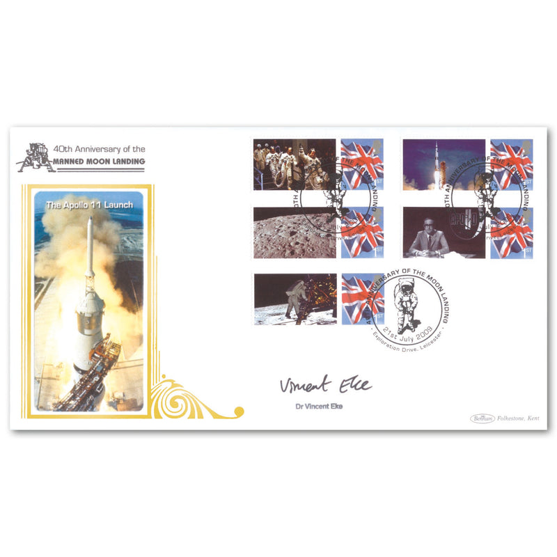 2009 Moon Landing 40th Commemorative Sheet BLCSSP - Signed by Dr. Vincent Eke