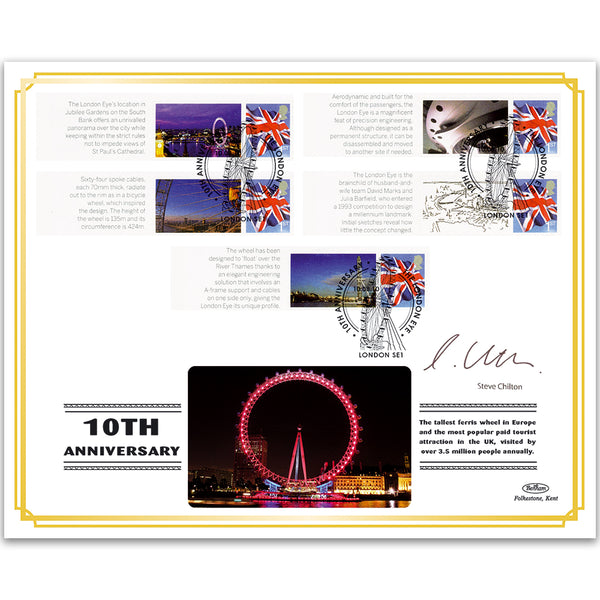 2010 London Eye Anniversary BLCSSP Cover 1 Signed Steve Chilton