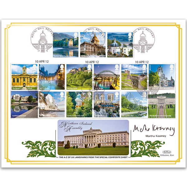 2012 A-Z UK Landmarks BLCSSP Cover 2 Signed Martha Kearney