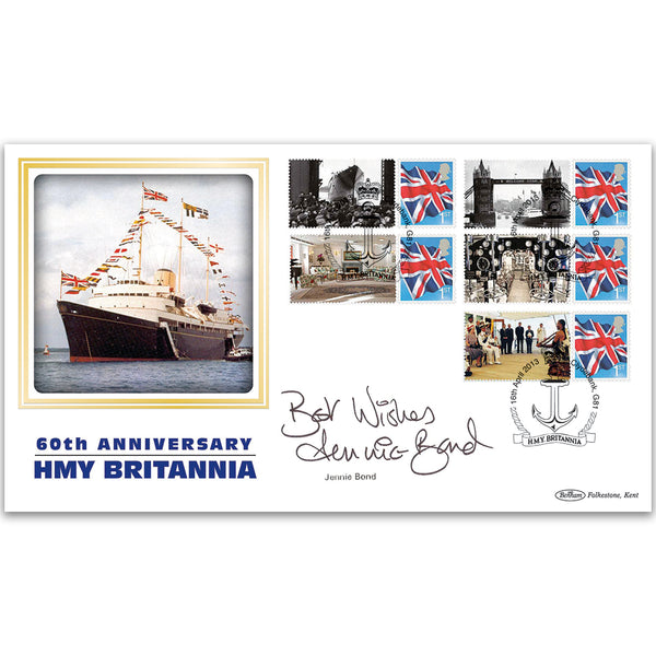 2013 HMY Britannia Commemorative Sheet BLCSSP Cover 1 - Signed Jennie Bond