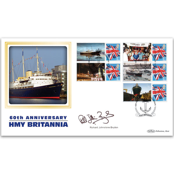 2013 HMY Britannia Commemorative Sheet BLCSSP Cover 2 - Signed Richard Johnstone-Bryden