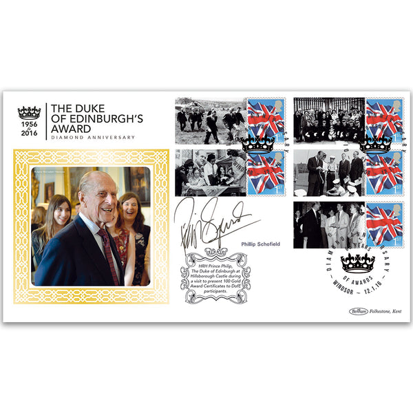 2016 Duke of Edinburgh Award Diamond Anniversary Comm.Sht. BLCSSP Cover 1 Signed Phillip Schofield