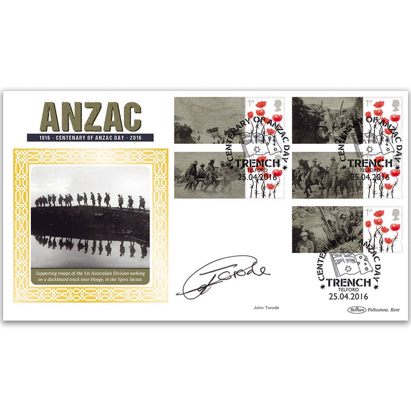 2016 Anzac Commemorative Sheet BLCSSP- Cover 1 - Signed by John Torode