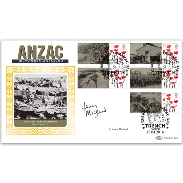 2016 Anzac Commemorative Sheet BLCSSP - Cover 2 - Signed by Dr. Jenny Macleod