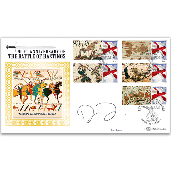 2016 Battle of Hastings Comm Sheet BLCSSP Cover 2 Signed Dan Jones