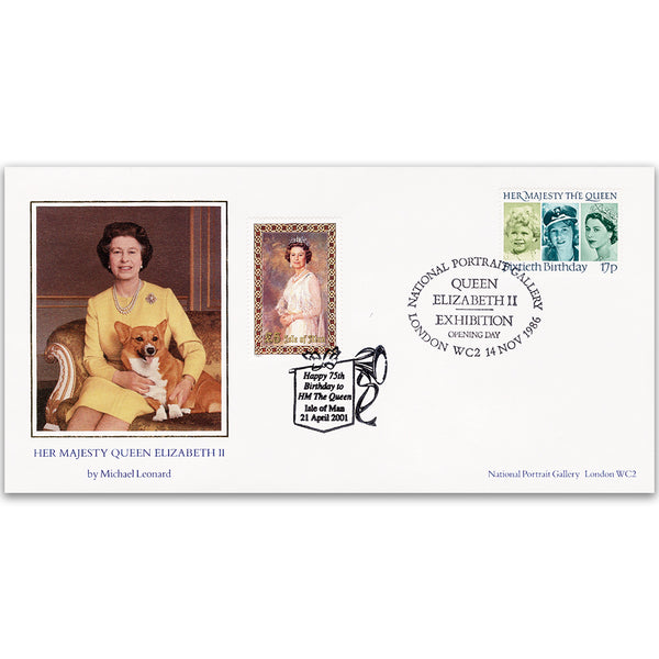 1986 Queen's 60th Birthday - National Portrait Gallery - Doubled 2001