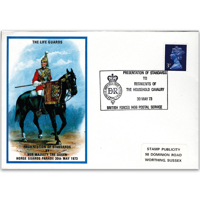 1973 British Military Uniforms - The Life Guards - 3p Stamp & Household Cavalry H/S