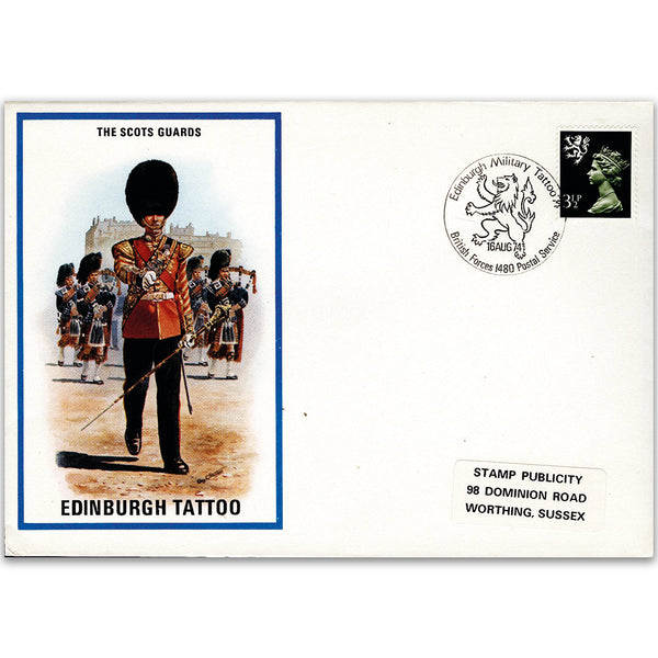 1974 British Military Uniforms - The Scots Guards - 3.5p Stamp & Edingburgh H/S