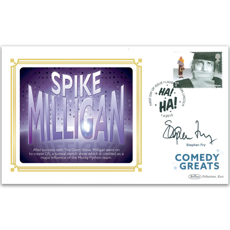 2015 Comedy Greats Stamps BS - Spike Milligan - Signed by Stephen Fry
