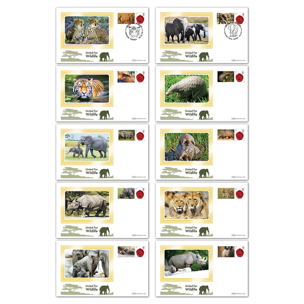 2018 United for Wildlife Commemorative Sheet BSSP Set of Covers