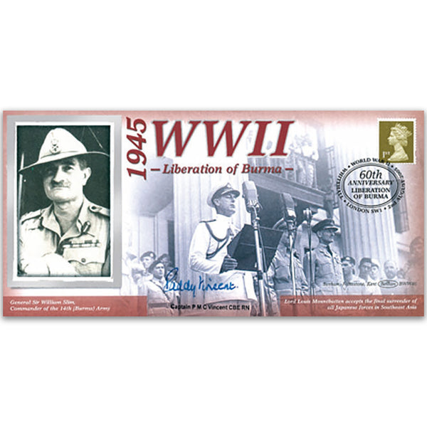 1945 Liberation of Burma - Signed Capt P.M.C. Vincent