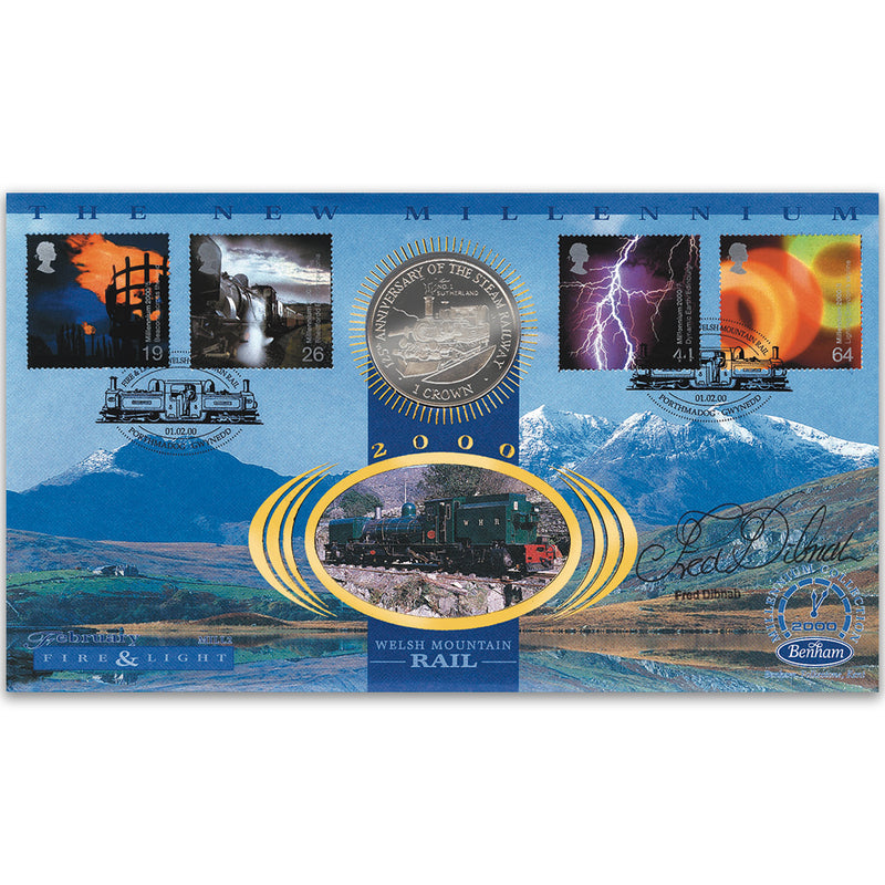 2000 Fire & Light Coin Cover - Signed by Fred Dibnah MBE
