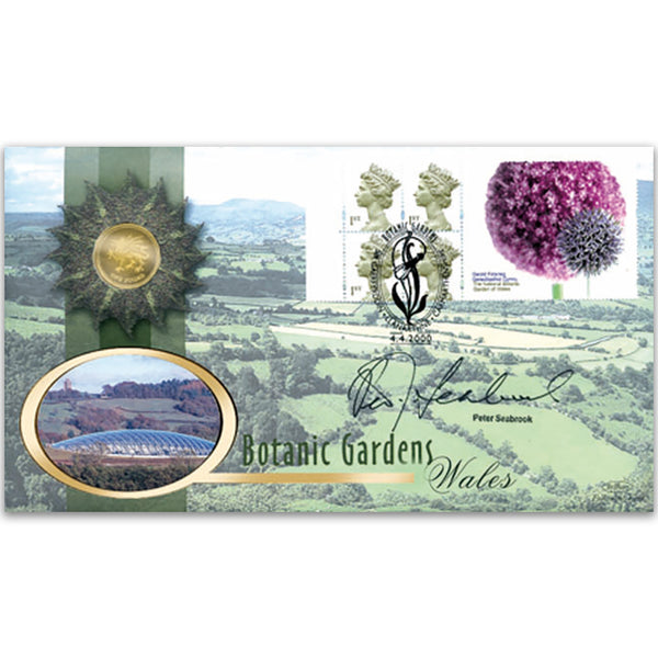 2000 Botanic Retail Booklet Label Coin Cover - Signed by Peter Seabrook